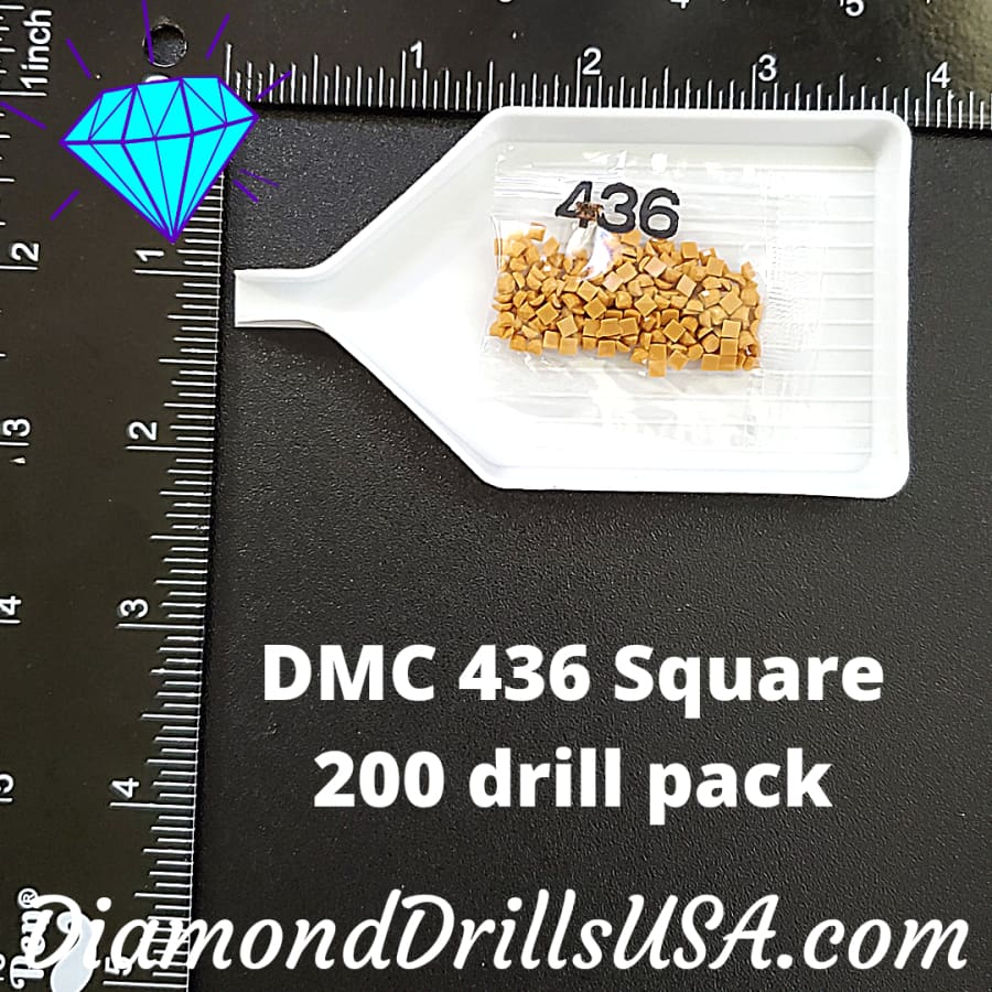DiamondDrillsUSA - DMC 436 SQUARE 5D Diamond Painting Drills Beads DMC 436  Tan Loose Bulk